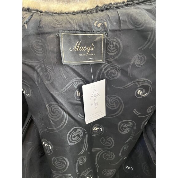 Vintage 1950s Persian Lamb Wool Swing Coat W/ Gray Mink Collar Satin Brocade Lin - Picture 3 of 10